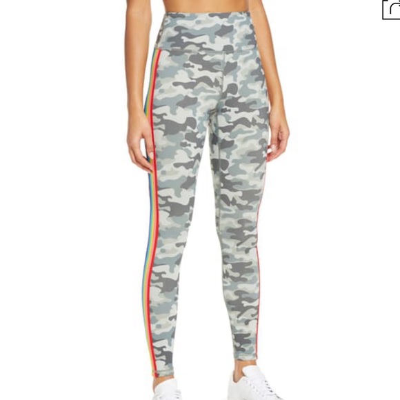 SPIRITUAL GANGSTER- Essential Camo Rainbow Stripe Leggings In Camo Print - Picture 2 of 12